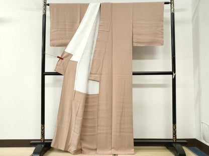 平和屋着物●本草木染作家　圓啓　色無地　ワンポイント　葡萄　水柿色　正絹　逸品　CABM4094yc
