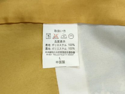 平和屋着物●小紋　市松菊楓文　黒地　洗える着物　CABM4099yc