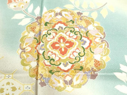 平和屋着物●訪問着　流水更紗花唐草文　暈し染め　金彩　正絹　逸品　CABM4101yc