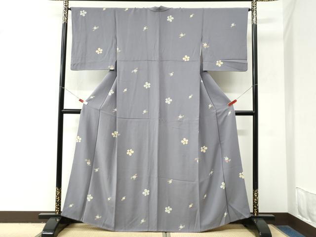 平和屋着物●上質な小紋　舞花文　正絹　逸品　CABM4102yc