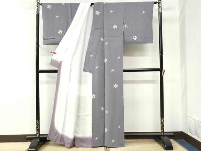 平和屋着物●上質な小紋　舞花文　正絹　逸品　CABM4102yc