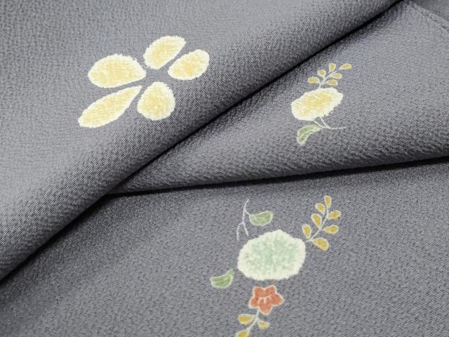 平和屋着物●上質な小紋　舞花文　正絹　逸品　CABM4102yc