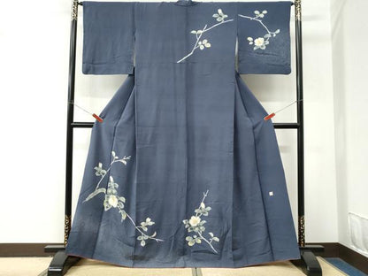 平和屋着物●人間国宝・羽田登喜男　訪問着　枝花文　正絹　逸品　CABM4105yc