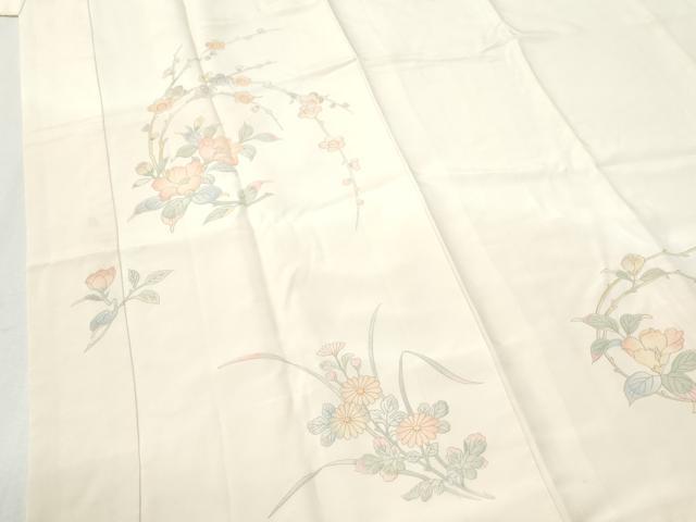 平和屋着物●長襦袢　袷　草花文　暈し染め　正絹　逸品　CABM4112yc