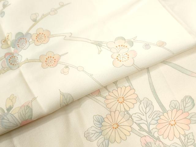 平和屋着物●長襦袢　袷　草花文　暈し染め　正絹　逸品　CABM4112yc