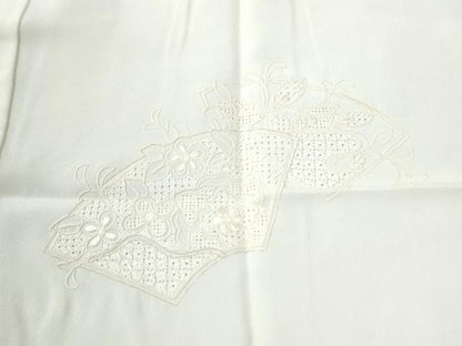 平和屋着物●中国三大刺繍　スワトウ刺繍　総刺繍　長襦袢　無双仕立て　地紙枝花文　金糸　正絹　逸品　CABM4113yc