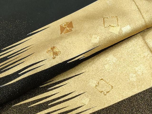 平和屋着物●豪華黒留袖　作家物　駒刺繍　霞菊花文　金糸　正絹　逸品　CABM4115yc