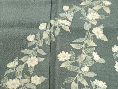 平和屋着物●訪問着　刺繍　枝花文　金彩　正絹　逸品　CABM4118yc