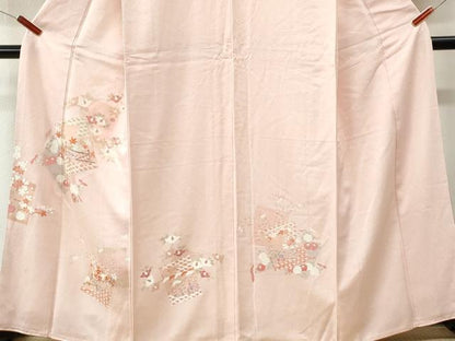 平和屋着物●訪問着　刺繍　色紙重ね吉祥枝花文　伊勢丹扱い　正絹　逸品　CABM4120yc
