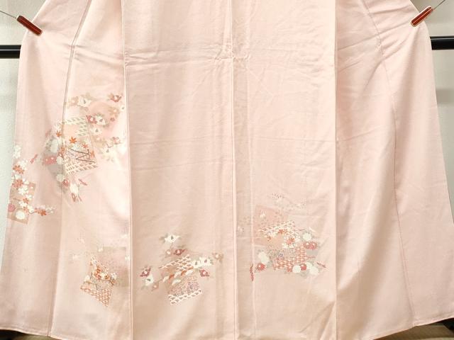平和屋着物●訪問着　刺繍　色紙重ね吉祥枝花文　伊勢丹扱い　正絹　逸品　CABM4120yc