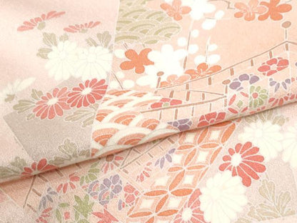 平和屋着物●訪問着　刺繍　色紙重ね吉祥枝花文　伊勢丹扱い　正絹　逸品　CABM4120yc