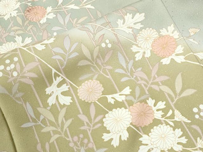 平和屋着物●訪問着　枝菊文　暈し染め　金彩　正絹　逸品　未使用　CABM4123yc