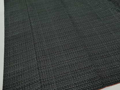 平和屋着物●上質な小紋　印傳　吉祥文　黒地　正絹　逸品　CABM4124yc