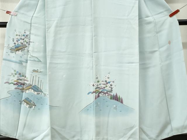 平和屋着物●本加賀友禅作家　金丸充夫　訪問着　飛鳥舟風景文　暈し染め　正絹　逸品　CABM4156yc