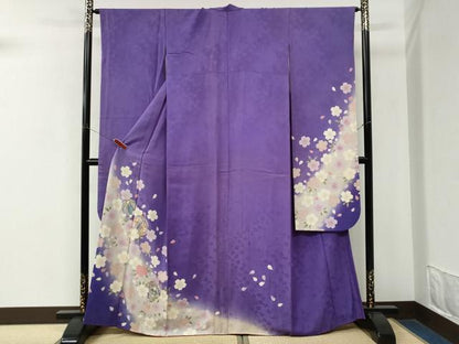 平和屋着物●豪華振袖　駒刺繍　毬舞桜文　暈し染め　金彩　正絹　逸品　CABM4172yc