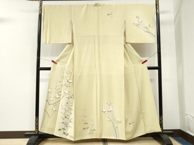 平和屋着物●訪問着　友禅　舞蝶枝花文　暈し染め　正絹　逸品　CABM4179yc