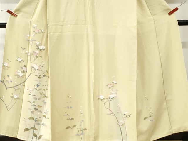 平和屋着物●訪問着　友禅　舞蝶枝花文　暈し染め　正絹　逸品　CABM4179yc
