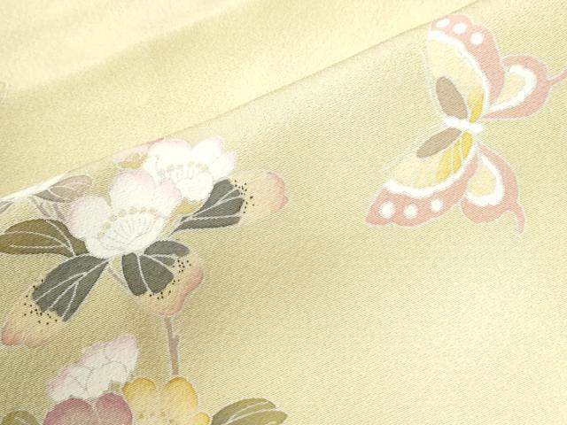 平和屋着物●訪問着　友禅　舞蝶枝花文　暈し染め　正絹　逸品　CABM4179yc
