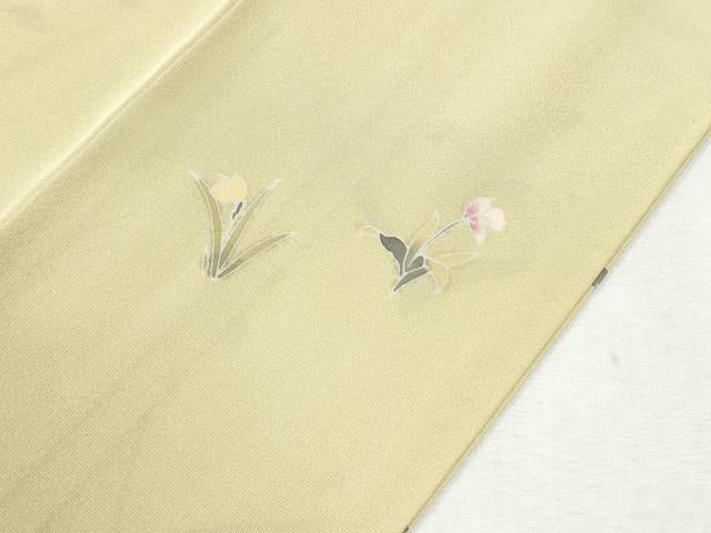 平和屋着物●訪問着　友禅　舞蝶枝花文　暈し染め　正絹　逸品　CABM4179yc