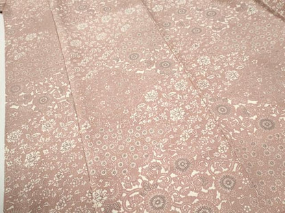 平和屋着物●上質な小紋　型染め　菊花唐草文　正絹　逸品　CABM4180yc