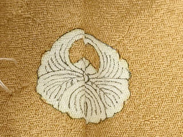 平和屋着物●上質な色無地　霞地紋　飴色　正絹　逸品　未使用　CABM4188yc
