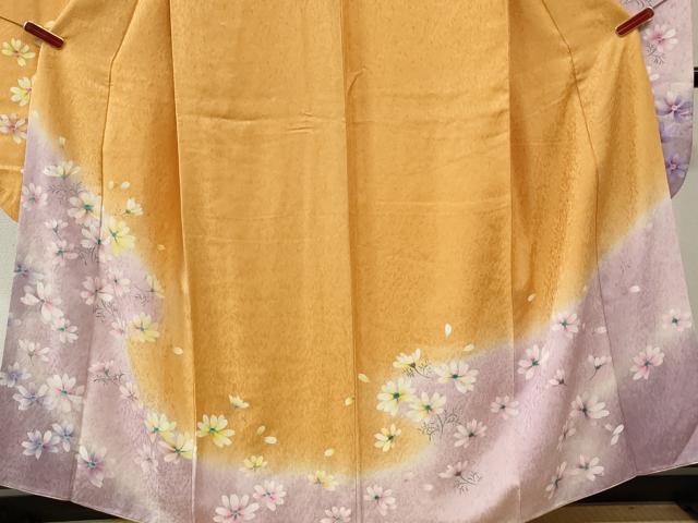 平和屋着物●豪華振袖　舞花文　暈し染め　正絹　逸品　CABM4190yc