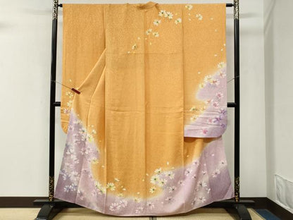 平和屋着物●豪華振袖　舞花文　暈し染め　正絹　逸品　CABM4190yc