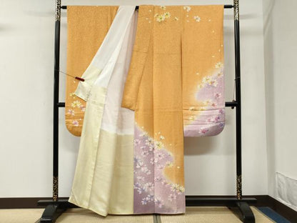 平和屋着物●豪華振袖　舞花文　暈し染め　正絹　逸品　CABM4190yc
