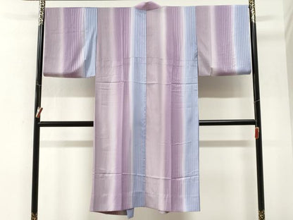 平和屋着物●長襦袢　無双仕立て　縞地紋　暈し染め　正絹　逸品　CABM4199yc