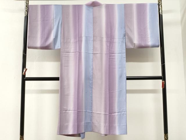 平和屋着物●長襦袢　無双仕立て　縞地紋　暈し染め　正絹　逸品　CABM4199yc