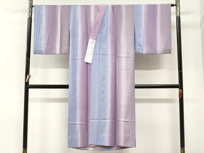 平和屋着物●長襦袢　無双仕立て　縞地紋　暈し染め　正絹　逸品　CABM4199yc