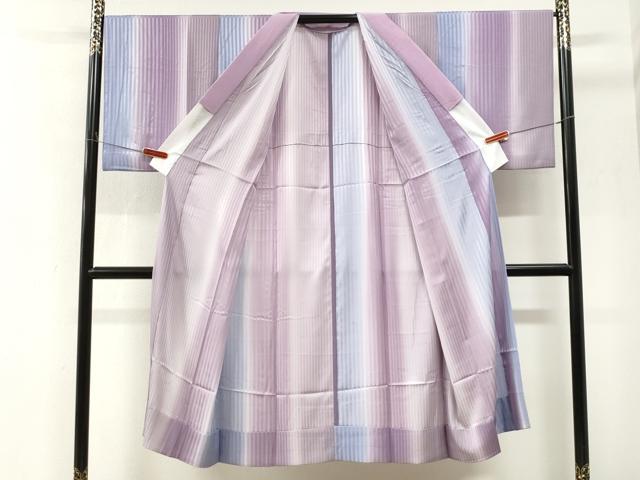 平和屋着物●長襦袢　無双仕立て　縞地紋　暈し染め　正絹　逸品　CABM4199yc