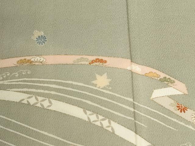 平和屋着物●訪問着　竜田川鬘帯花文　暈し染め　鬼しぼ縮緬　正絹　逸品　CABM4200yc