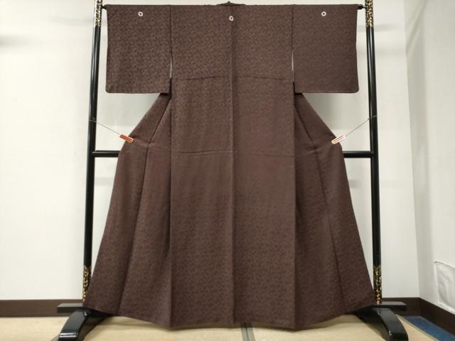 平和屋着物●上質な色無地　舞葉地紋　似せ紫色　正絹　逸品　CABM4202yc