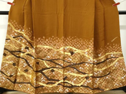 平和屋着物●ファッションデザイナー　HIROKO KOSHINO　コシノヒロコ　訪問着　破れ色紙枝花文　金銀糸　正絹　逸品　CABM4208yc