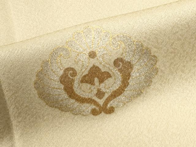 平和屋着物●訪問着　駒刺繍　黄金繭　松葉花文　金彩　正絹　逸品　未使用　CABM4209yc