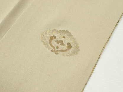 平和屋着物●訪問着　駒刺繍　黄金繭　松葉花文　金彩　正絹　逸品　未使用　CABM4209yc