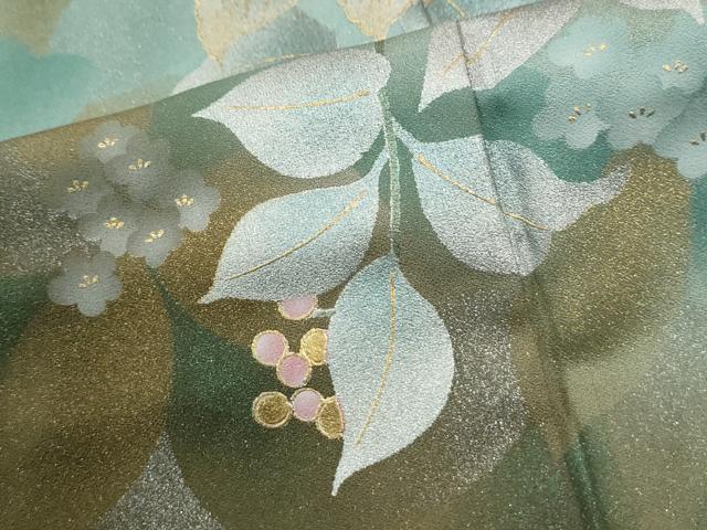 平和屋着物●訪問着　螺鈿　南天花文　暈し染め　金彩　正絹　逸品　CABM4214yc
