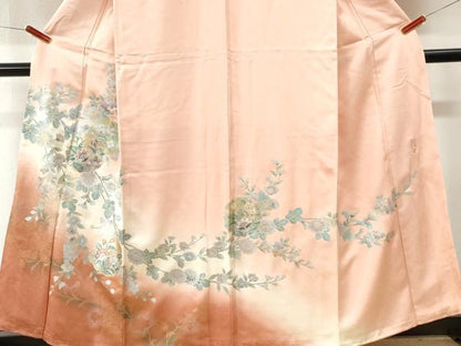 平和屋着物●螺鈿作家　藤本隆士　訪問着　雪輪更紗草花文　暈し染め　金銀彩　正絹　逸品　CABM4215yc