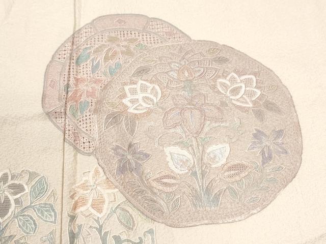 平和屋着物●中国三大刺繍　蘇州刺繍　スワトウ刺繍　総刺繍　色留袖　更紗草花文　正絹　逸品　CABM4218yc