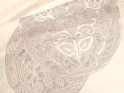 平和屋着物●中国三大刺繍　蘇州刺繍　スワトウ刺繍　総刺繍　色留袖　更紗草花文　正絹　逸品　CABM4218yc