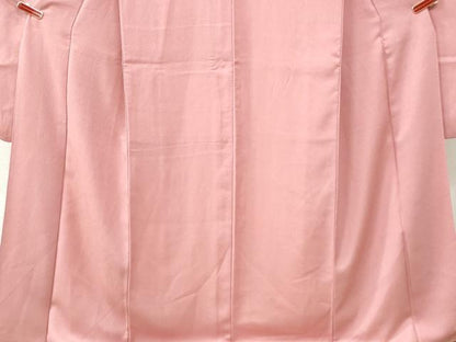 平和屋着物●豪華振袖　色無地　石竹色　正絹　逸品　CABM4223yc