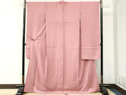 平和屋着物●豪華振袖　色無地　石竹色　正絹　逸品　CABM4223yc