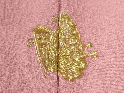 平和屋着物●豪華振袖　色無地　石竹色　正絹　逸品　CABM4223yc
