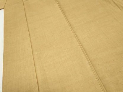 平和屋着物●結城紬　色無地　黄橡色　正絹　逸品　未使用　CABM4228yc
