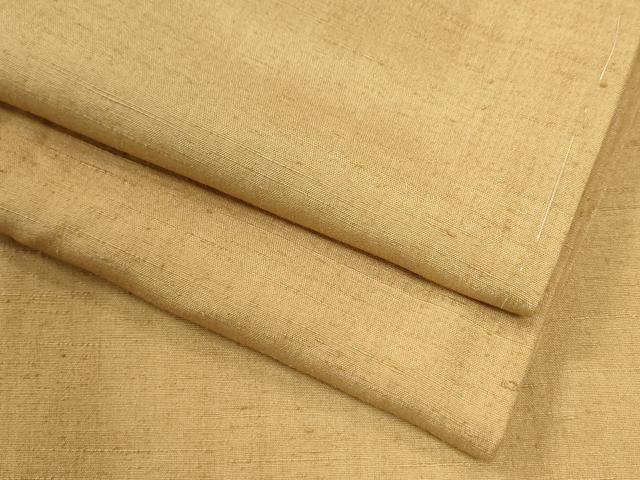 平和屋着物●結城紬　色無地　黄橡色　正絹　逸品　未使用　CABM4228yc