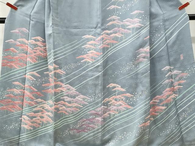 平和屋着物●名門・上野家　上野街子　清染居　訪問着　松　正絹　逸品　CABM4234yc
