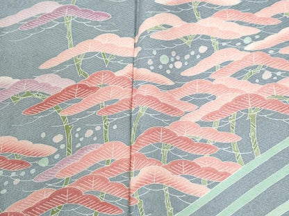平和屋着物●名門・上野家　上野街子　清染居　訪問着　松　正絹　逸品　CABM4234yc