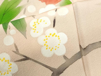 平和屋着物●訪問着　手描き　牡丹花文　暈し染め　正絹　逸品　未使用　CABM4242yc