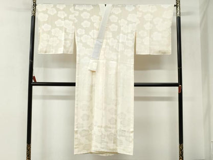 平和屋着物●長襦袢　無双仕立て　梅地紋　正絹　逸品　未使用　CABM4243yc